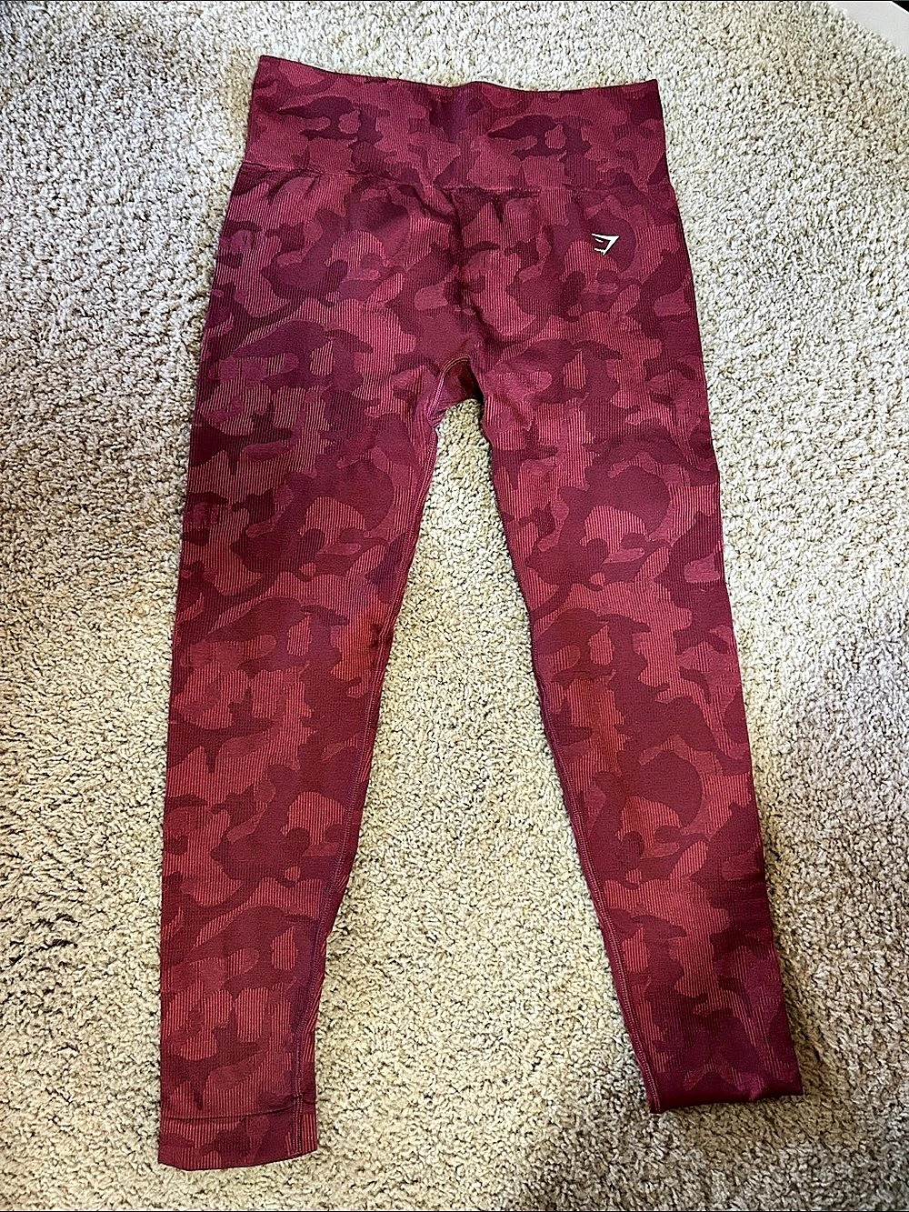 Gymshark Adapt Camo Seamless Leggings Red Large